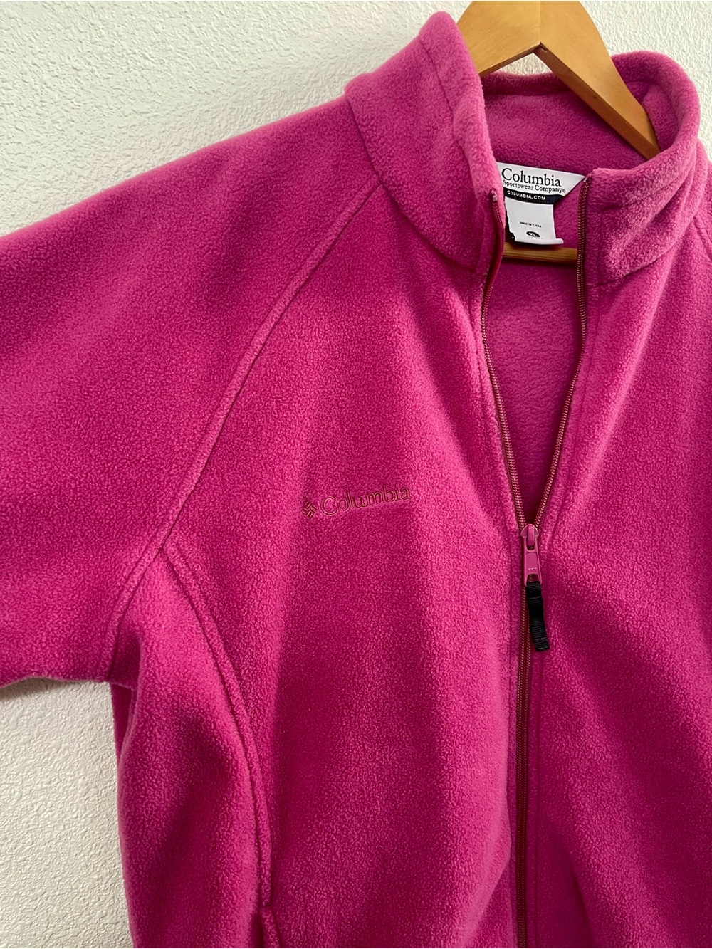 Columbia Women's Bright Magenta Full-Zip Teddy Fleece Jacket